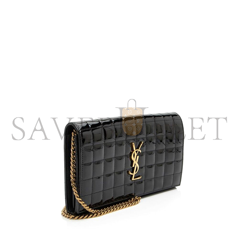 Y51 LAMBSKIN CASSANDRE CHAIN WALLET IN PATENT LEATHER 743346 (23*14*3cm)